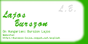 lajos burszon business card